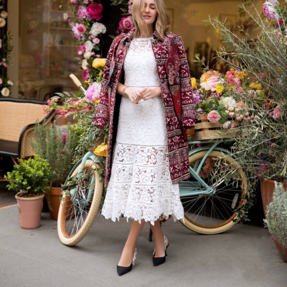 Joie Celedonia Lace Illusion white dress